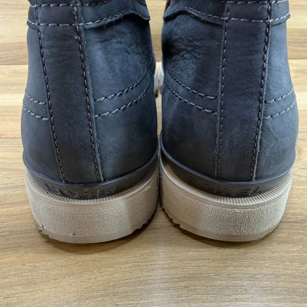 Sorel Kezar Moc Toe Mens Boots 13 Coal‎ Faded Black Leather Wedge Lace Up